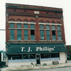 photo of a historic brick commercial building in Indiana